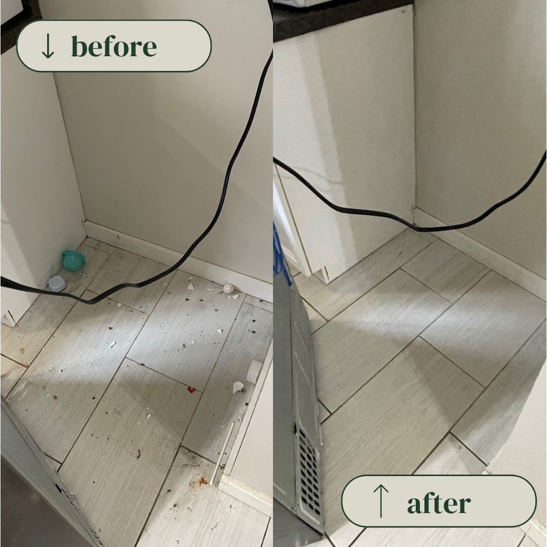 Oven before and after cleaning