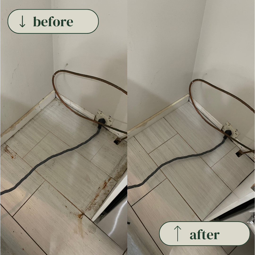 Oven before and after cleaning